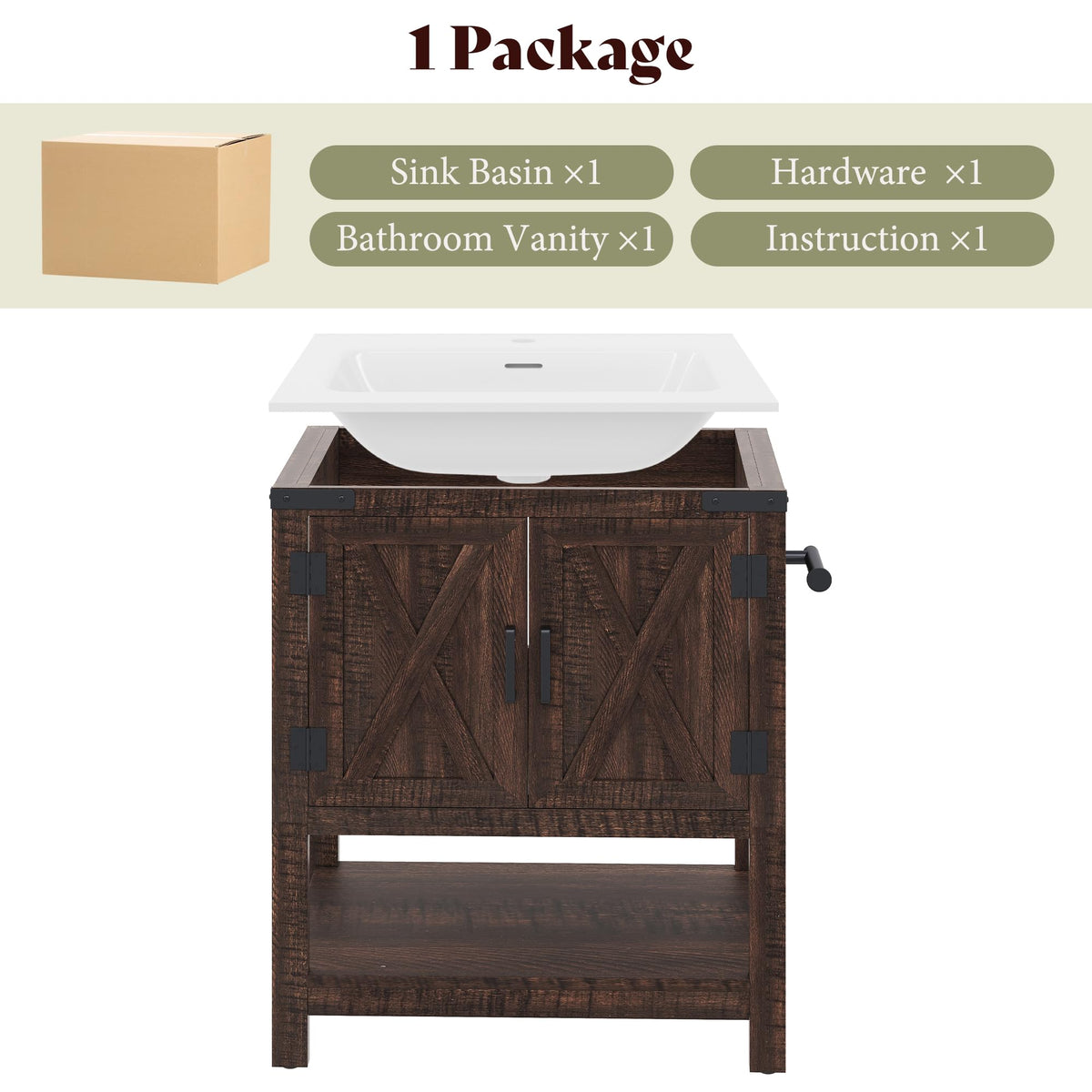 Calverton Rustic Brown 24”