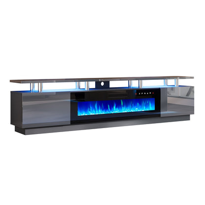 Sheer 90" Fireplace TV Stand Amerlife Grey & Black