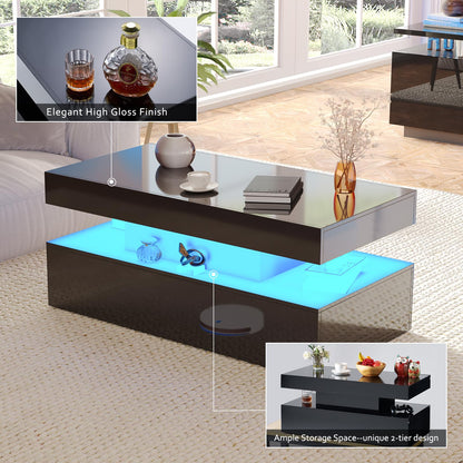 Sheer Modern 5-Piece Living Room Table Set Black
