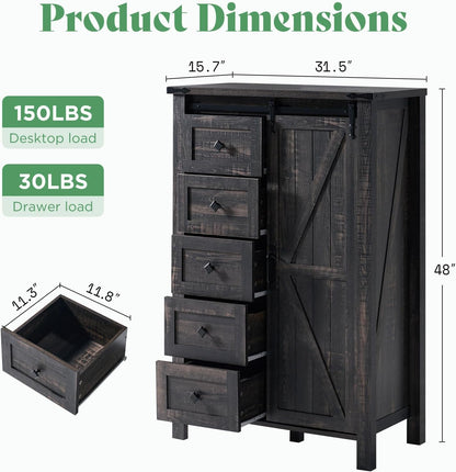 Marlowe Farmhouse Storage Set Amerlife Black Oak