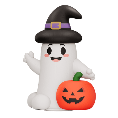 Giant Halloween Inflatable Ghost & Pumpkin-Ghost & Pumpkin Combo-26.2 FT