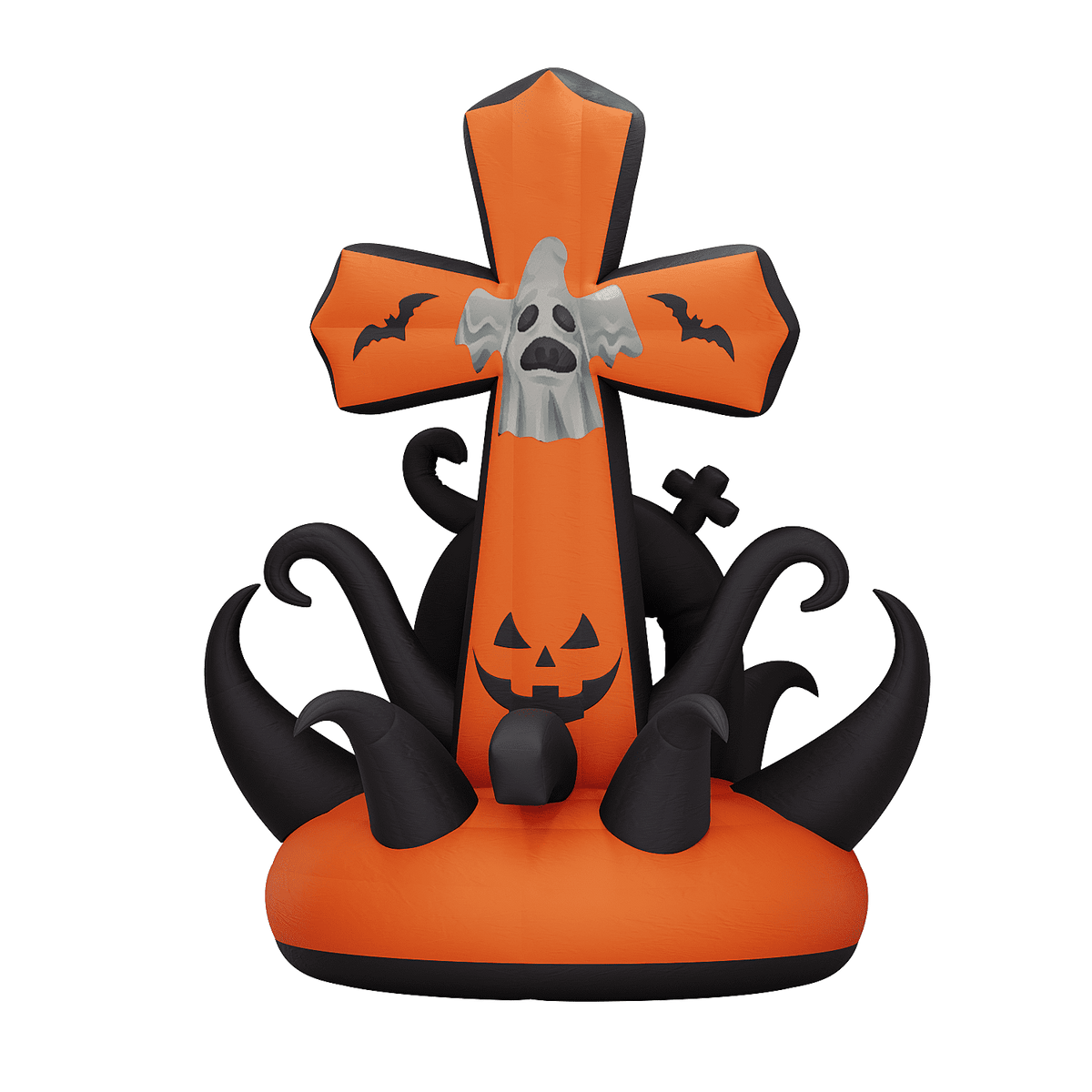 Giant Halloween Inflatable Ghost & Pumpkin-Pumpkin Cross-32.8 FT