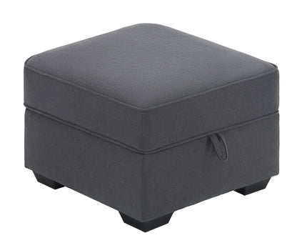 Chords Storage Ottoman - Chenille Charcoal Grey
