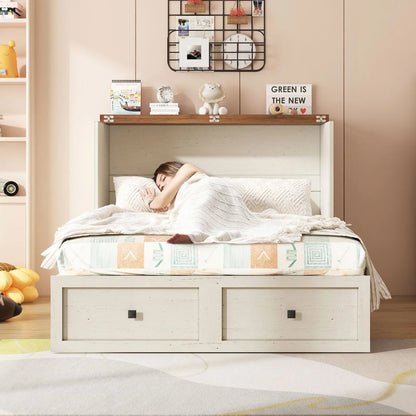 Colton Foldable Murphy Bed Amerlife Full / Rustic White