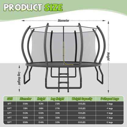 Bounce Outdoor Trampoline Amerlife Black
