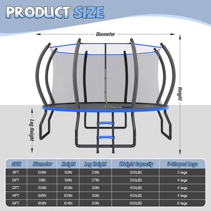 Bounce Outdoor Trampoline Amerlife Blue