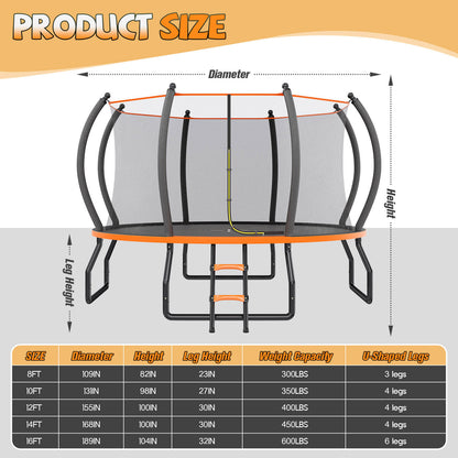Bounce Outdoor Trampoline Amerlife Orange