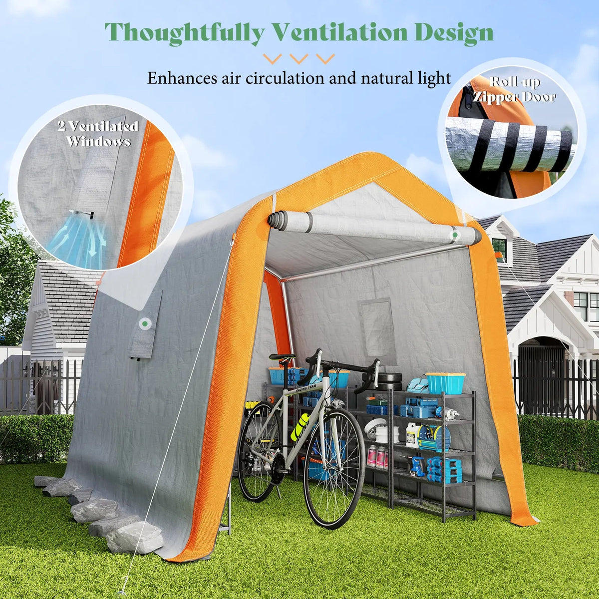 YSS005 6x8x6.6 FT Outdoor Storage Shed