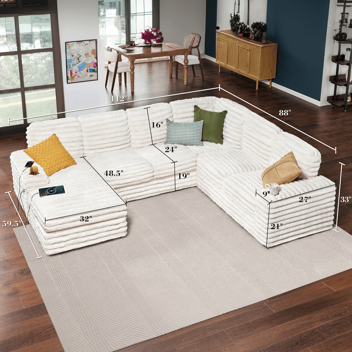 Faux Fur Fabric Off-white