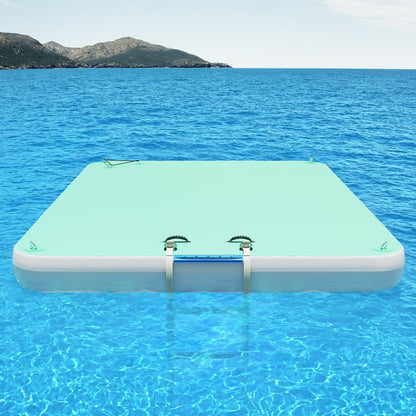 Ploov Inflatable Floating Dock - Regular / 10x6 FT / Green