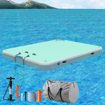 Ploov Inflatable Floating Dock - Regular / 8x6 FT / Green