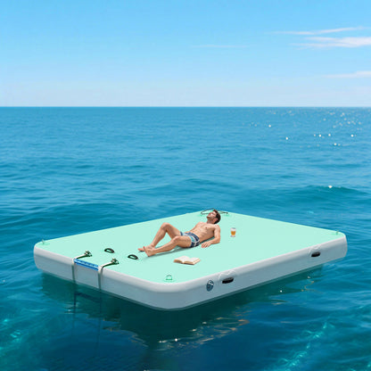 Ploov Inflatable Floating Dock - Regular / 8x6 FT / Green