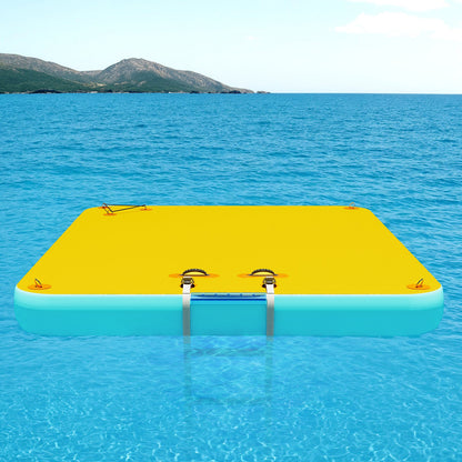 Ploov Inflatable Floating Dock - Regular / 8x6 FT / Yellow