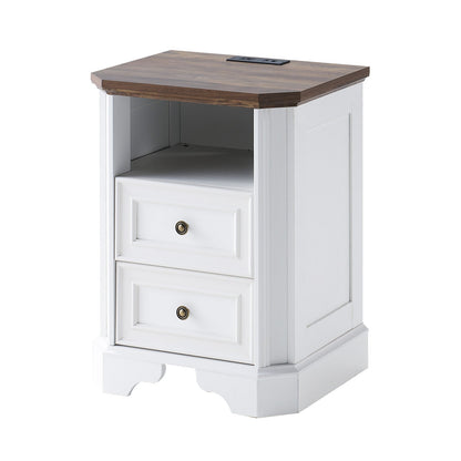 Somer Nightstand Bevel Shape - Pair / Antique White