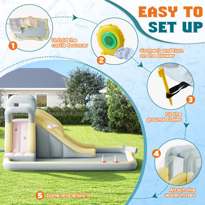 Flume Inflatable Bounce House Amerlife 154x106x75 Inch-Oxford Fabric