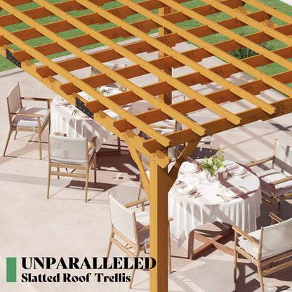 Cedrix Solid Cedar Wood Pergola-12X14