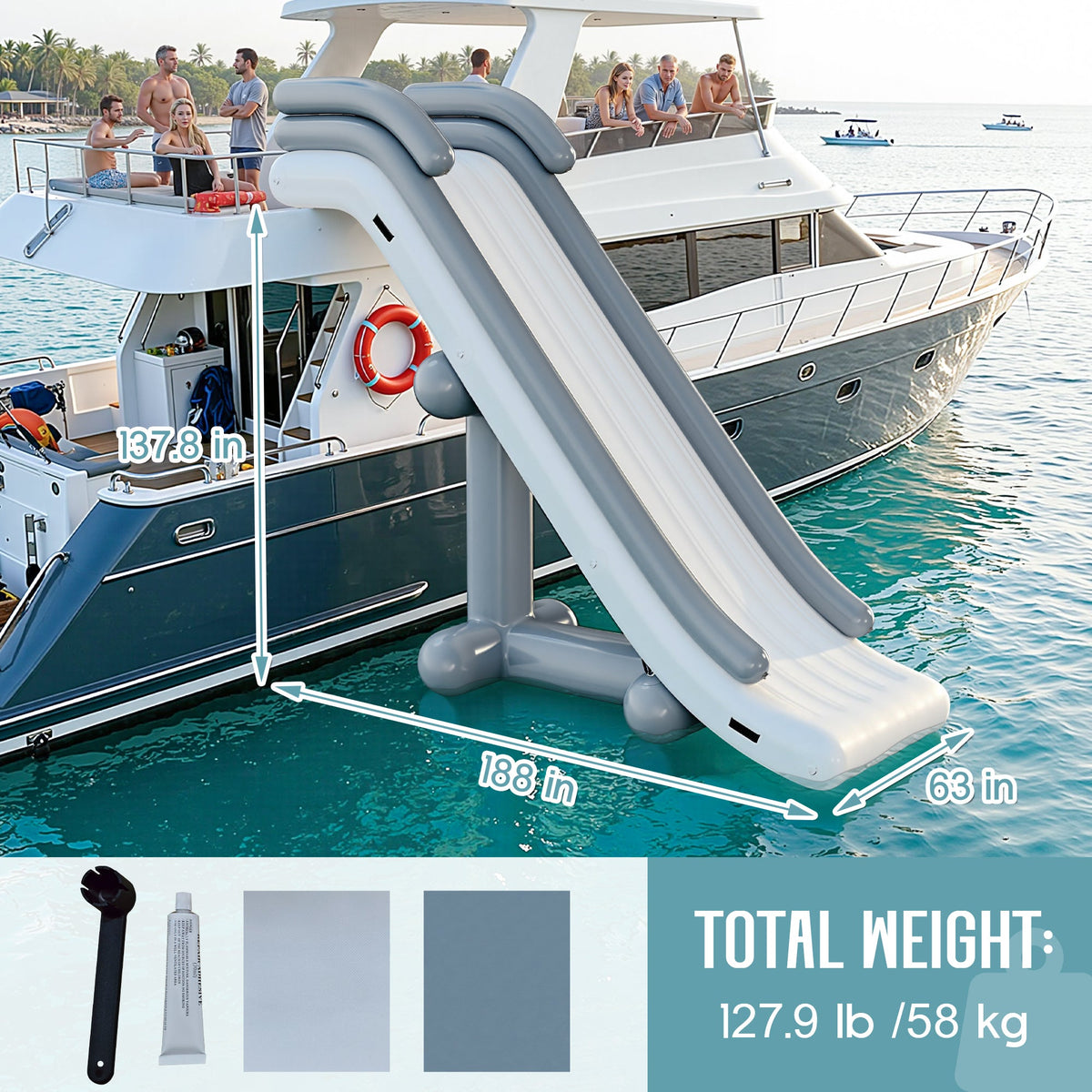 Inflatable Floating Water Slide -16FT