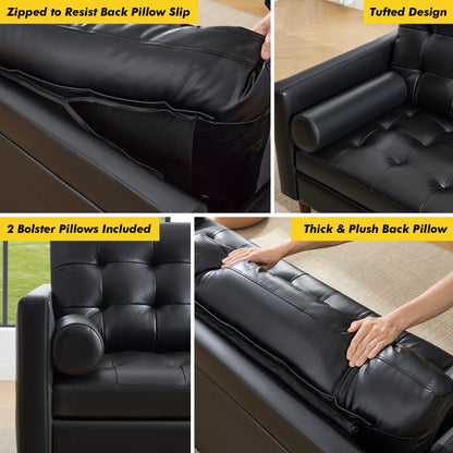 Winston Leather Sofa Black