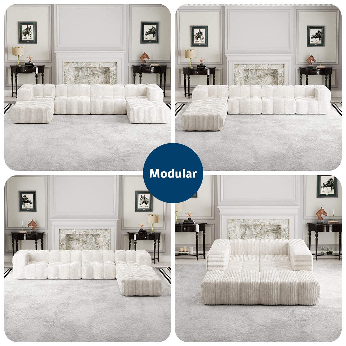 Bluff Modular Sectional Sofa - Cream