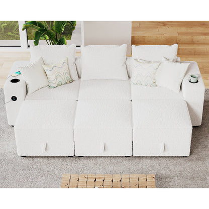 6 Seats-Sleeper / Bouclé White