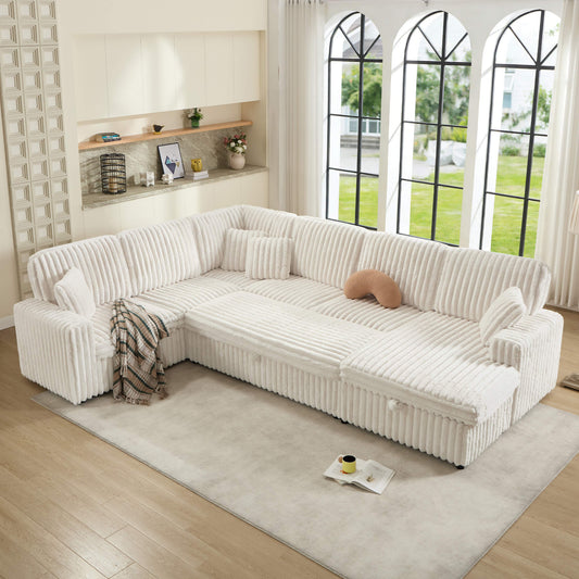 Storavia Cloud Modular Sleeper Sectional Sofa - White
