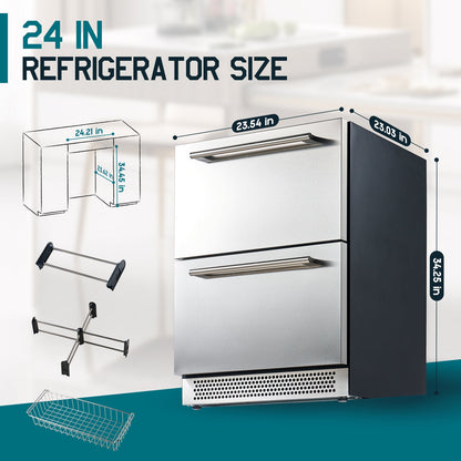 Chillbar Undercounter Drawer Refrigerator-24 Inch - Single Zone Mini Fridge
