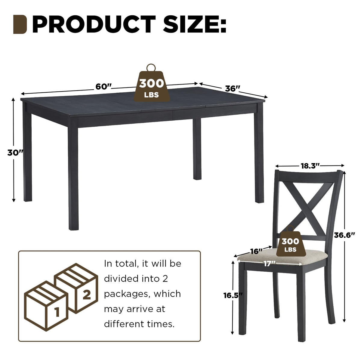 Willow 7-Piece Dining Table Set-7-Piece-Grey & White