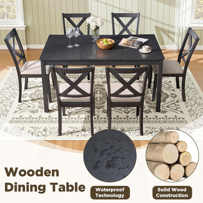Willow 7-Piece Dining Table Set-7-Piece-Grey & White