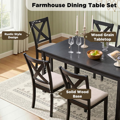 Willow 7-Piece Dining Table Set-7-Piece-Grey & White