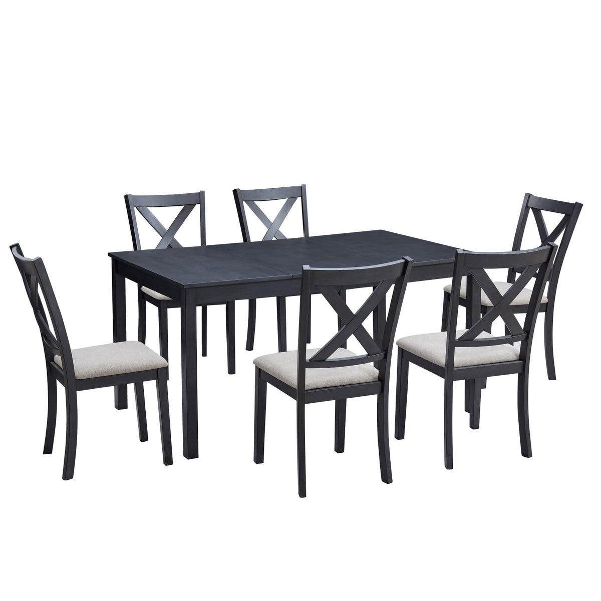 Willow 7-Piece Dining Table Set-7-Piece-Grey & White