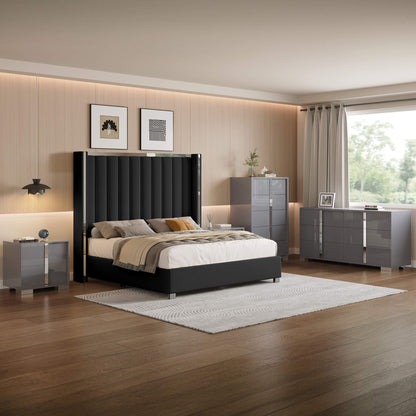 Beaumont 5-Piece Modern Bedroom Set - Black_Grey