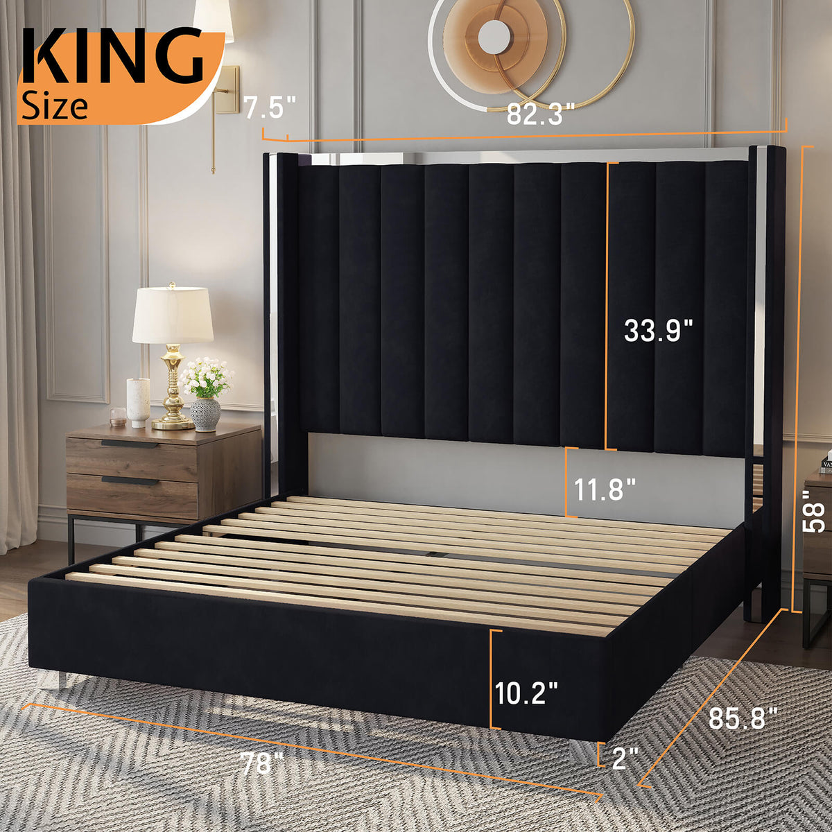 Beaumont 5-Piece Modern Bedroom Set - Black_Grey