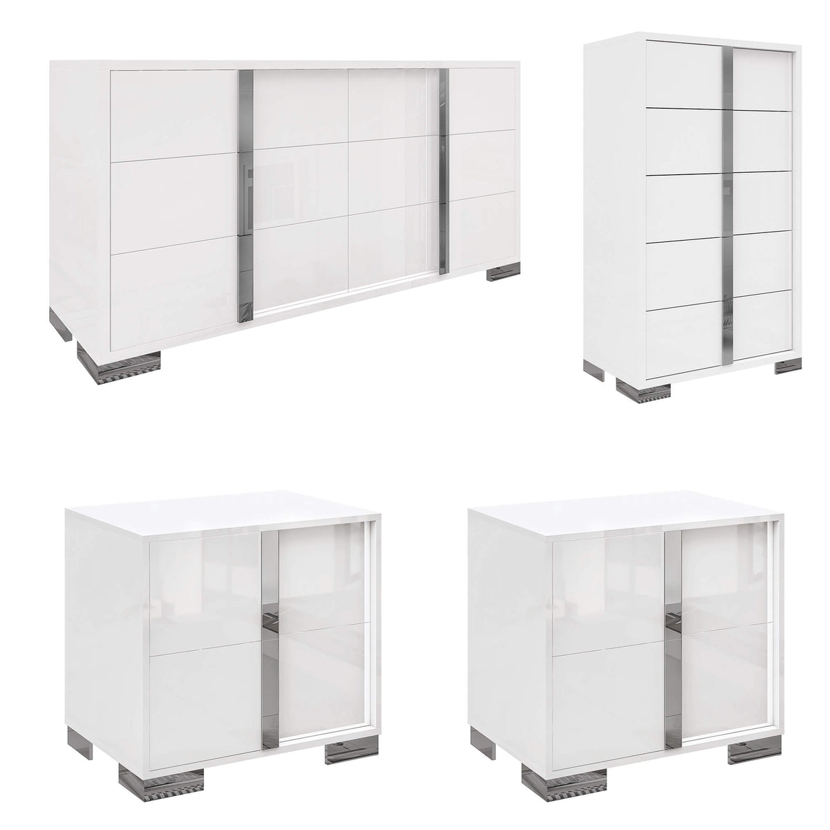 Beaumont 5-Piece Modern Bedroom Set - Black_White