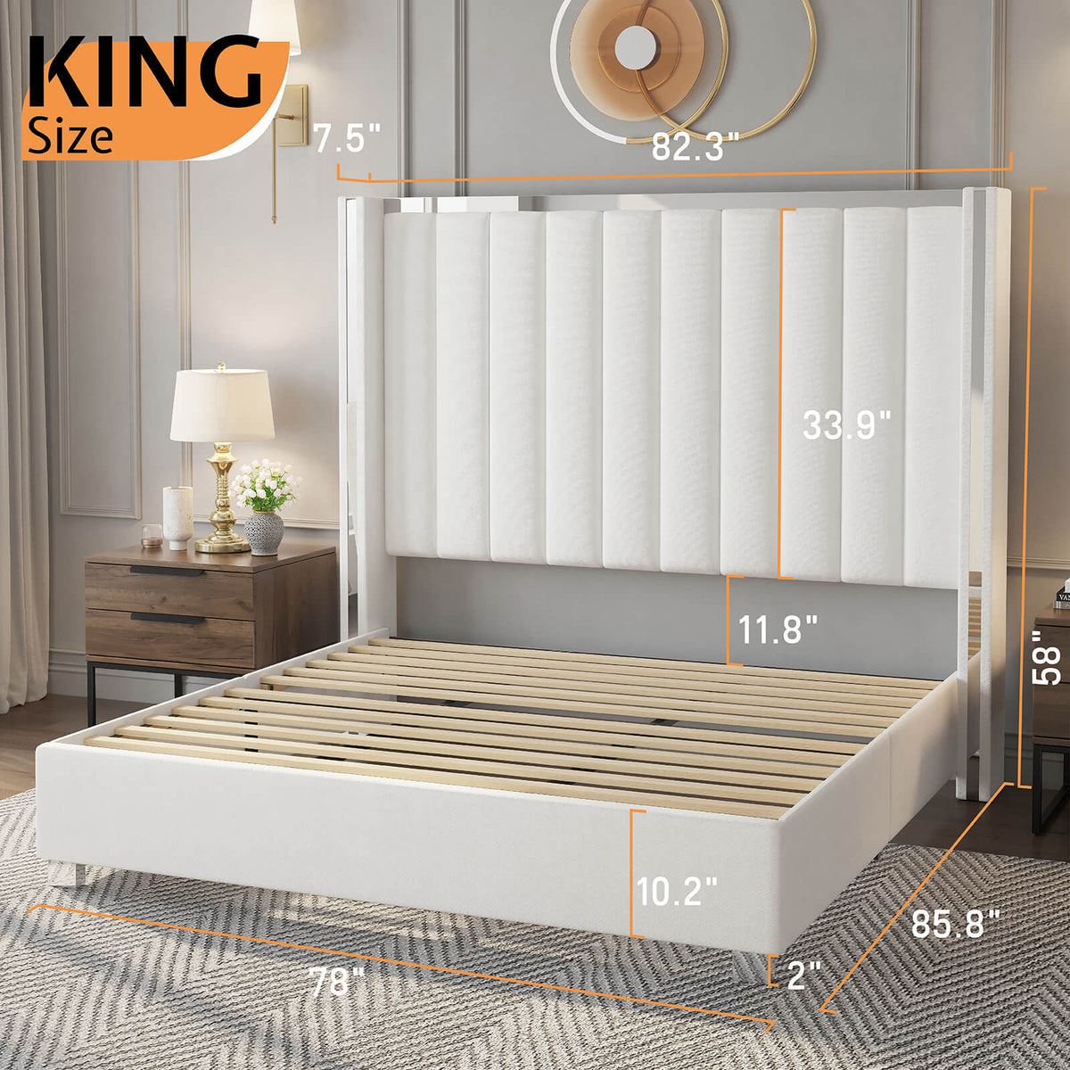 Beaumont 5-Piece Modern Bedroom Set - Cream_White