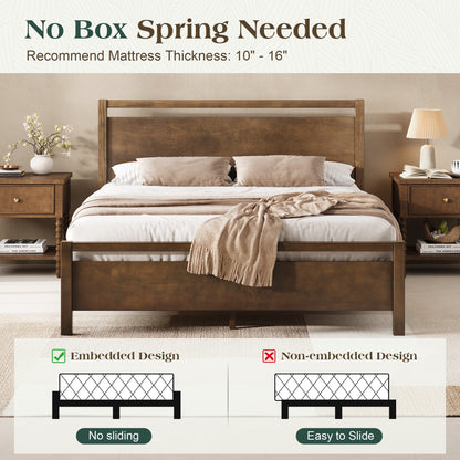 Void Solid Wood Bed Amerlife King / Dark Brown