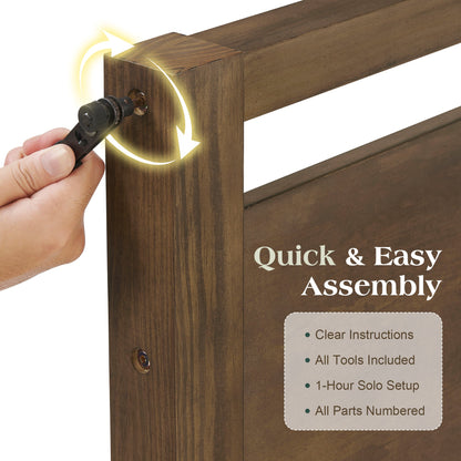 Void Solid Wood Bed Amerlife Queen / Dark Brown