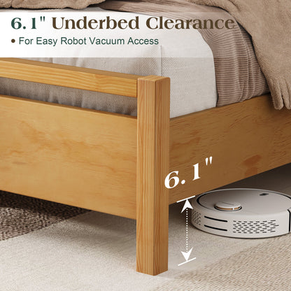 Void Solid Wood Bed Amerlife Queen / Natural
