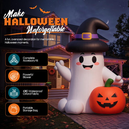 Giant Halloween Inflatable Ghost & Pumpkin-Ghost & Pumpkin Combo-26.2 FT