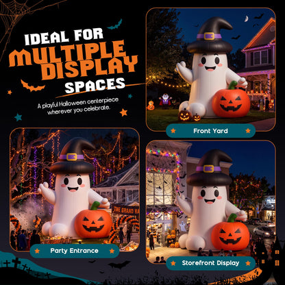 Giant Halloween Inflatable Ghost & Pumpkin-Ghost & Pumpkin Combo-32.8 FT
