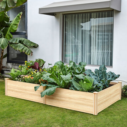 Tenon Fir Wood Raised Garden Bed-8 x 4 x 1.25 FT